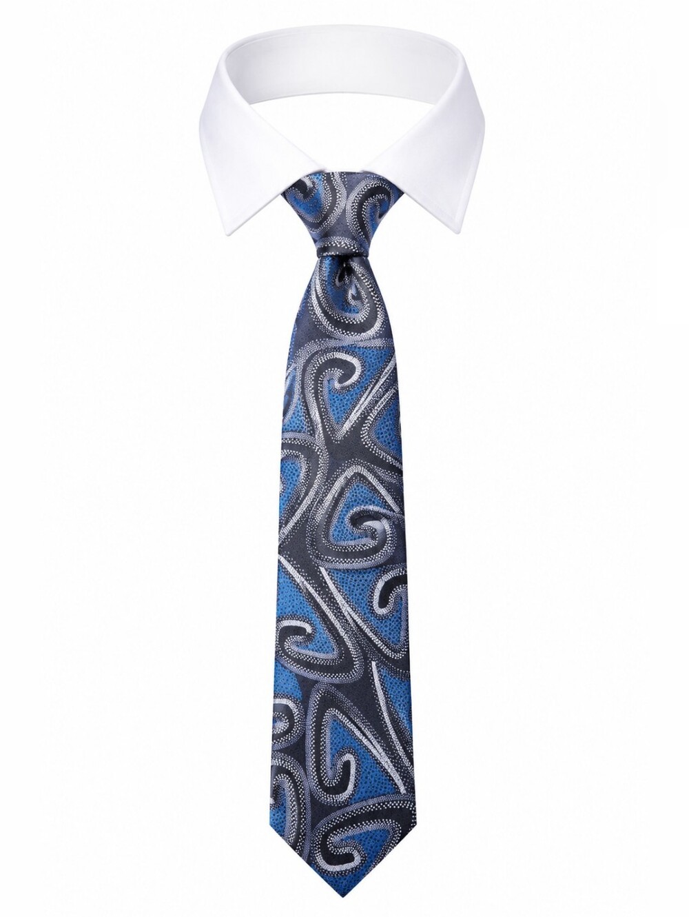 CARLO PALAZZI | Handmade Italian Silk Abstract Blue‎ Black Necktie